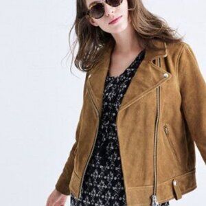 Madewell Suede Moto Jacket size L large EUC